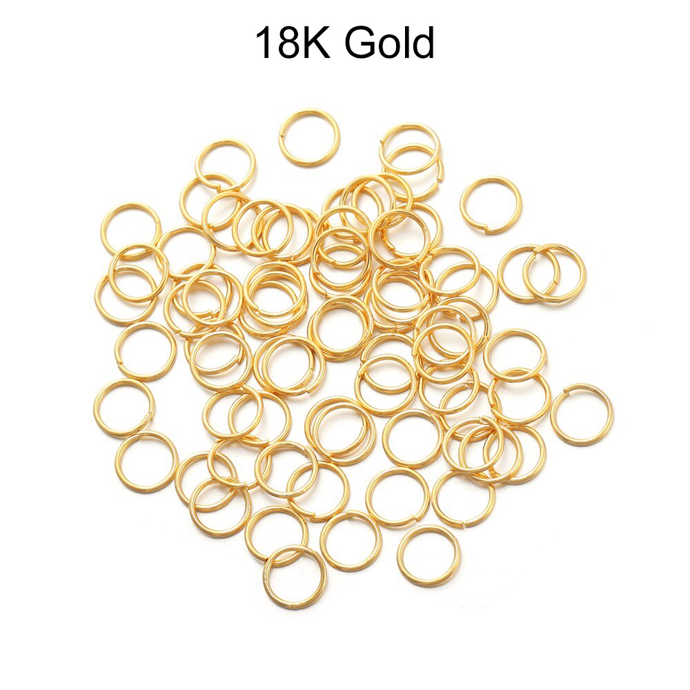50-200pcs 3-10mm 18K Gold Copper Jump Rings