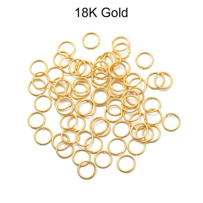 50-200pcs 3-10mm 18K Gold Copper Jump Rings