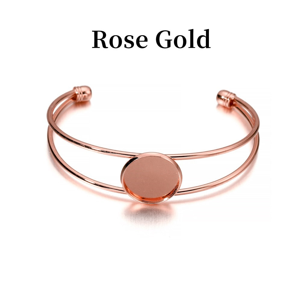 18 20 25mm Gold Bangle Bracelet Cabochon Base