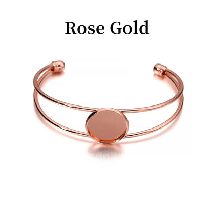 18 20 25mm Gold Bangle Bracelet Cabochon Base