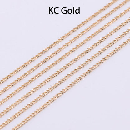 1.3 1.6 2.0 2.5 mm  Gold Necklace Chains, 5 m lot
