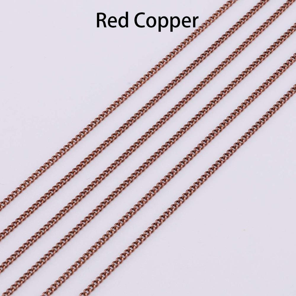 1.3 1.6 2.0 2.5 mm  Gold Necklace Chains, 5 m lot