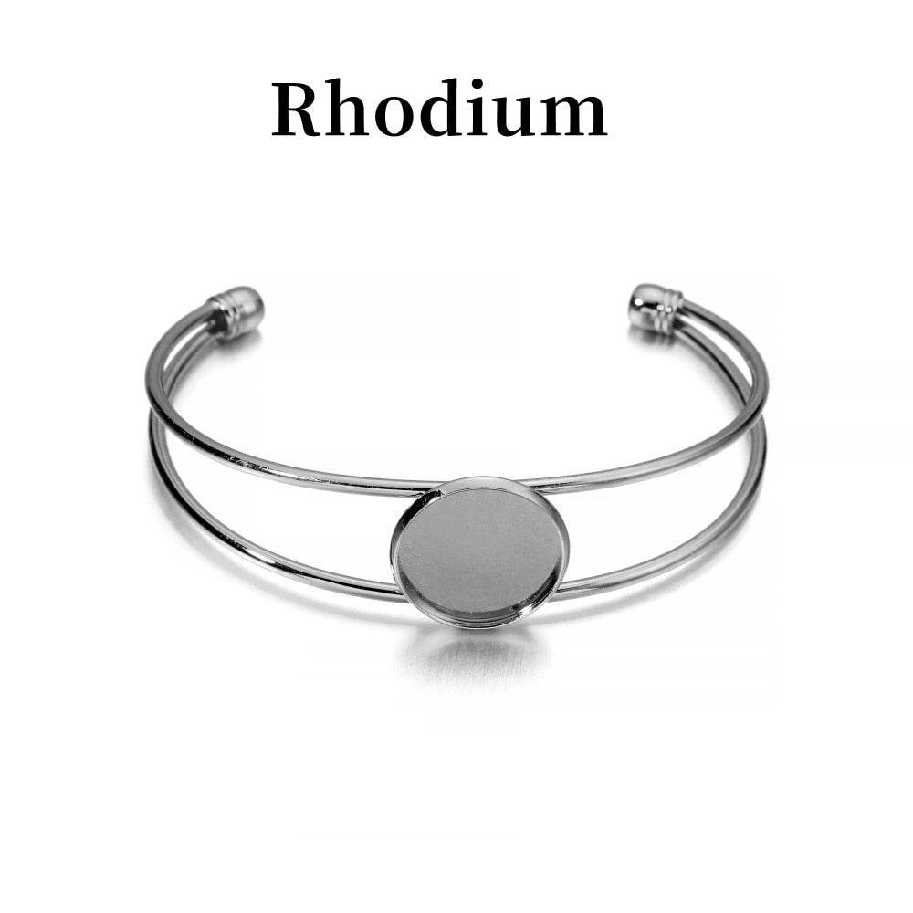 18 20 25mm Gold Bangle Bracelet Cabochon Base