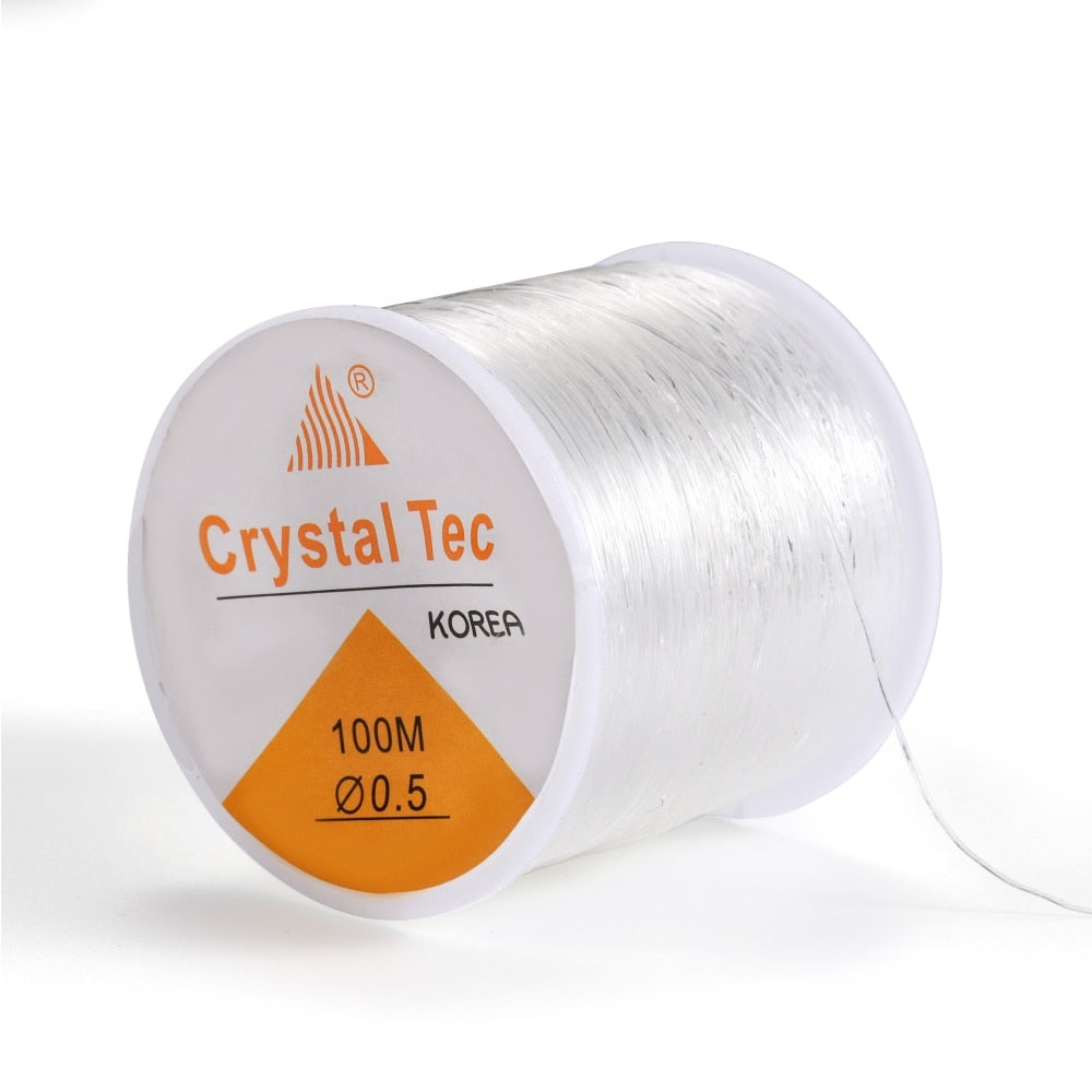 Transparent Crystal Elastic Stretch Cord, 20-100 Meter