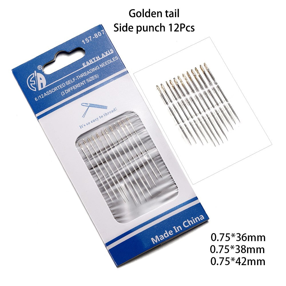 6/12pcs Side-Hole Blind Needles for Hand Sewing & Jewelry
