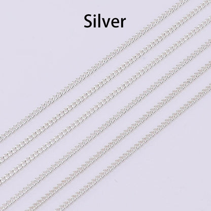 1.3 1.6 2.0 2.5 mm  Gold Necklace Chains, 5 m lot
