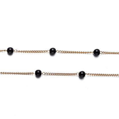Imitation Pearl Chain Beads, 50-500cm bag