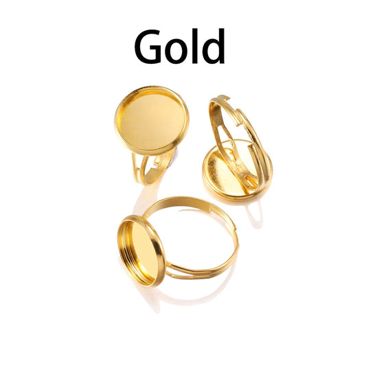 10pcs Adjustable Ring Base for Glass Cabochons