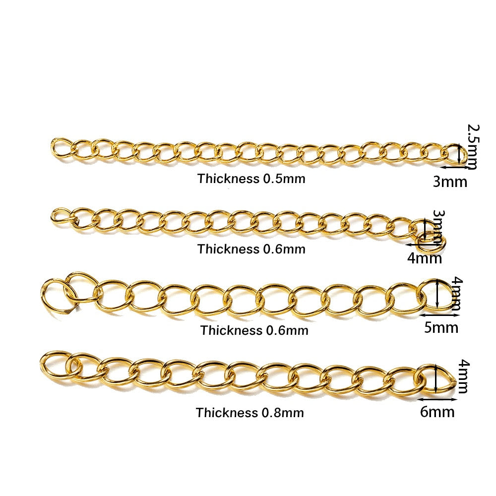 5cm Stainless Steel Necklace Extension Chain, 50Pcs lot
