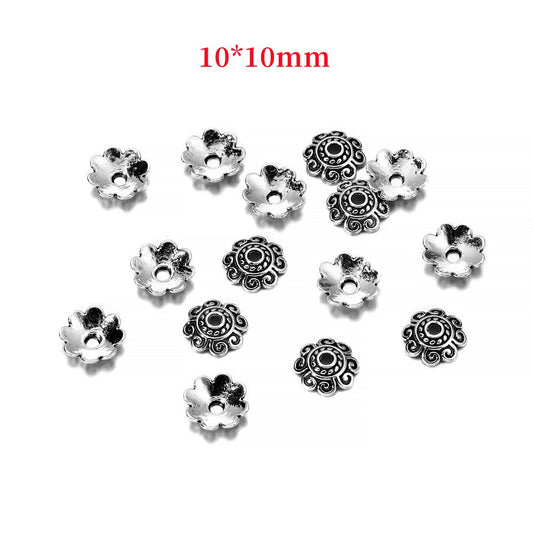 10mm Antique Carved Flower Bead Caps, 50pcs