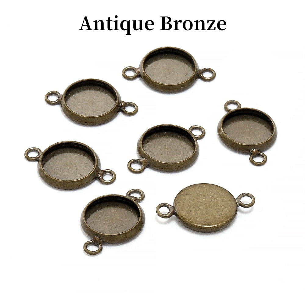 20pcs 10 12mm Gold Bracelet Cabochon Base Tray