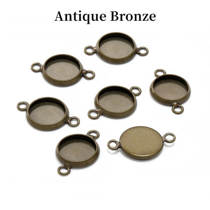 20pcs 10 12mm Gold Bracelet Cabochon Base Tray