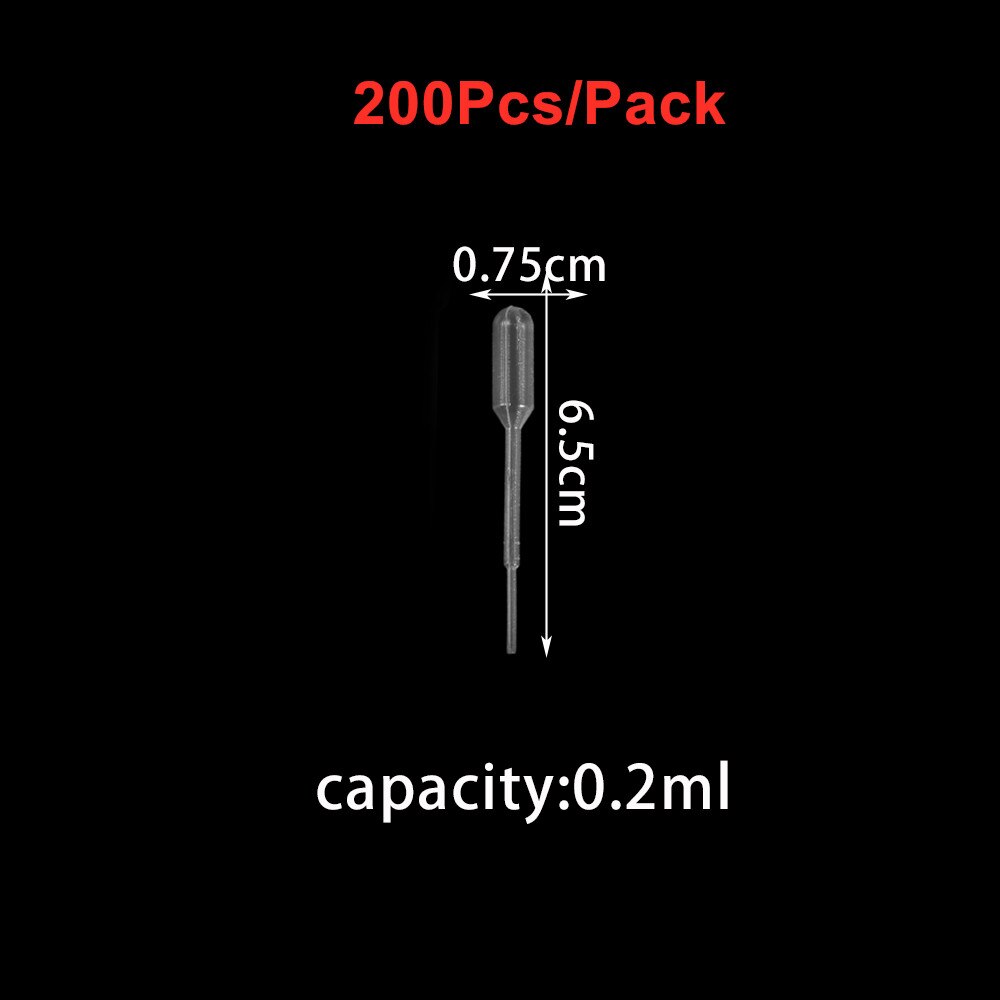 20-200Pcs Plastic Disposable Squeeze Pipettes, 0.2-3ML for Resin Jewelry Making