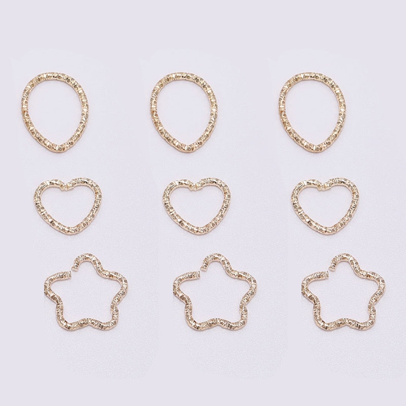 30-100pcs 8-20mm Gold Twisted Jump Rings