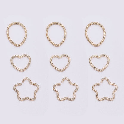 30-100pcs 8-20mm Gold Twisted Jump Rings