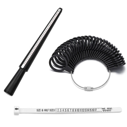 Professional Ring Mandrel Stick & Finger Gauge for Accurate Jewelry Sizing, 1pcs