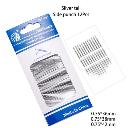 6/12pcs Side-Hole Blind Needles for Hand Sewing & Jewelry