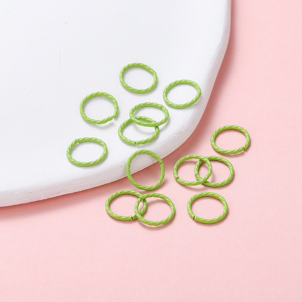 50pcs 8-12mm Colorful Twist Jump Rings