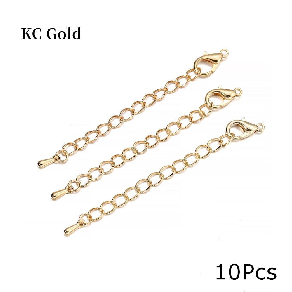 50 70mm Tone Extension Tail Chain Lobster Clasps Connector, 10-20pcs lot