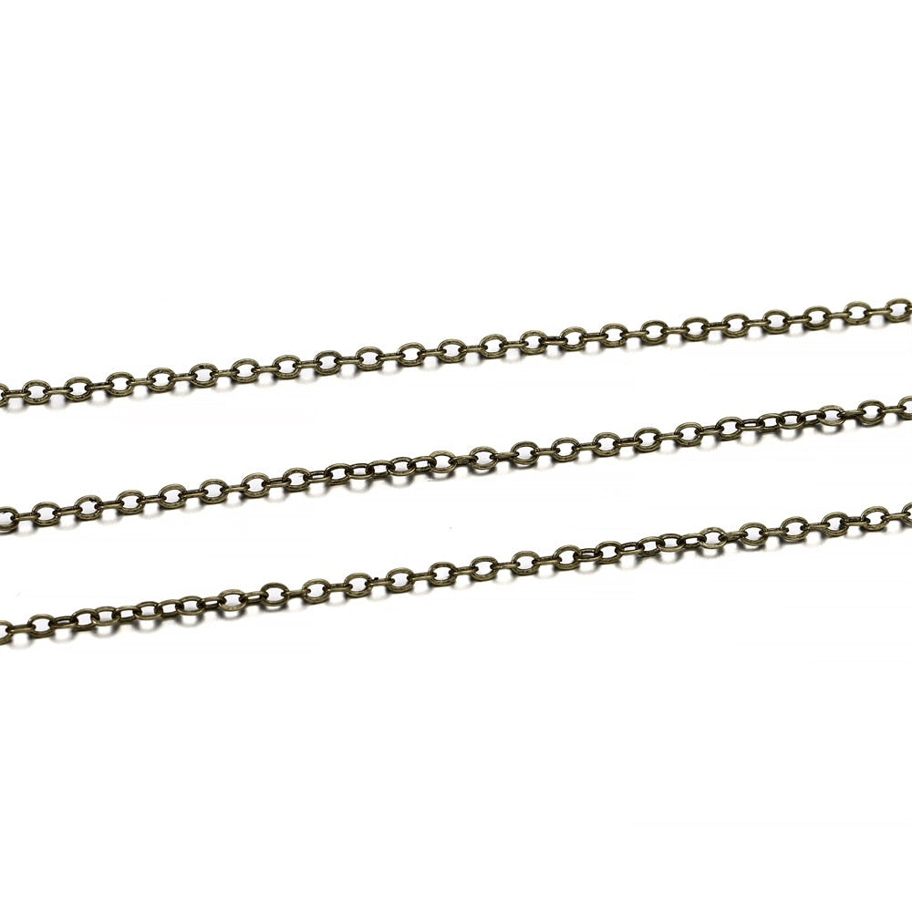 1.5 2mm Oval Link Necklace Chain, 5m lot