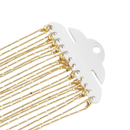 Chaînes de collier à fermoir mousqueton de 40 à 60 cm, paquet de 12 pièces