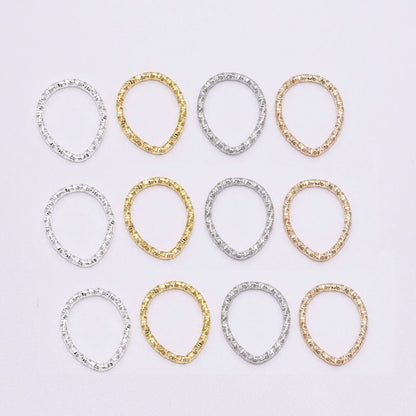 30-100pcs 8-20mm Gold Twisted Jump Rings