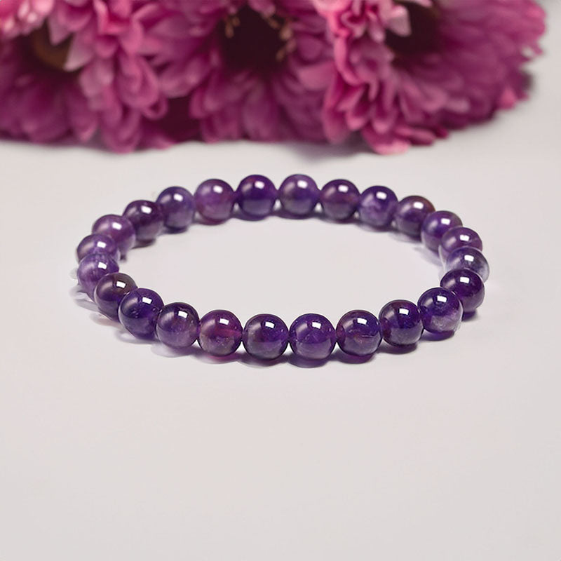 Amethyst Gemstone Stretch Bracelet 4-12mm