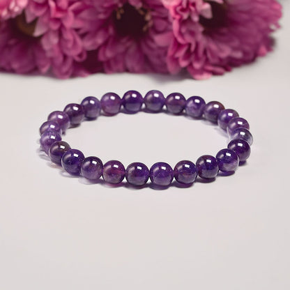 Amethyst Gemstone Stretch Bracelet 4-12mm