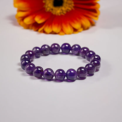 Amethyst Gemstone Stretch Bracelet 4-12mm