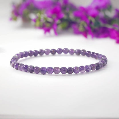 Amethyst Gemstone Stretch Bracelet 4-12mm