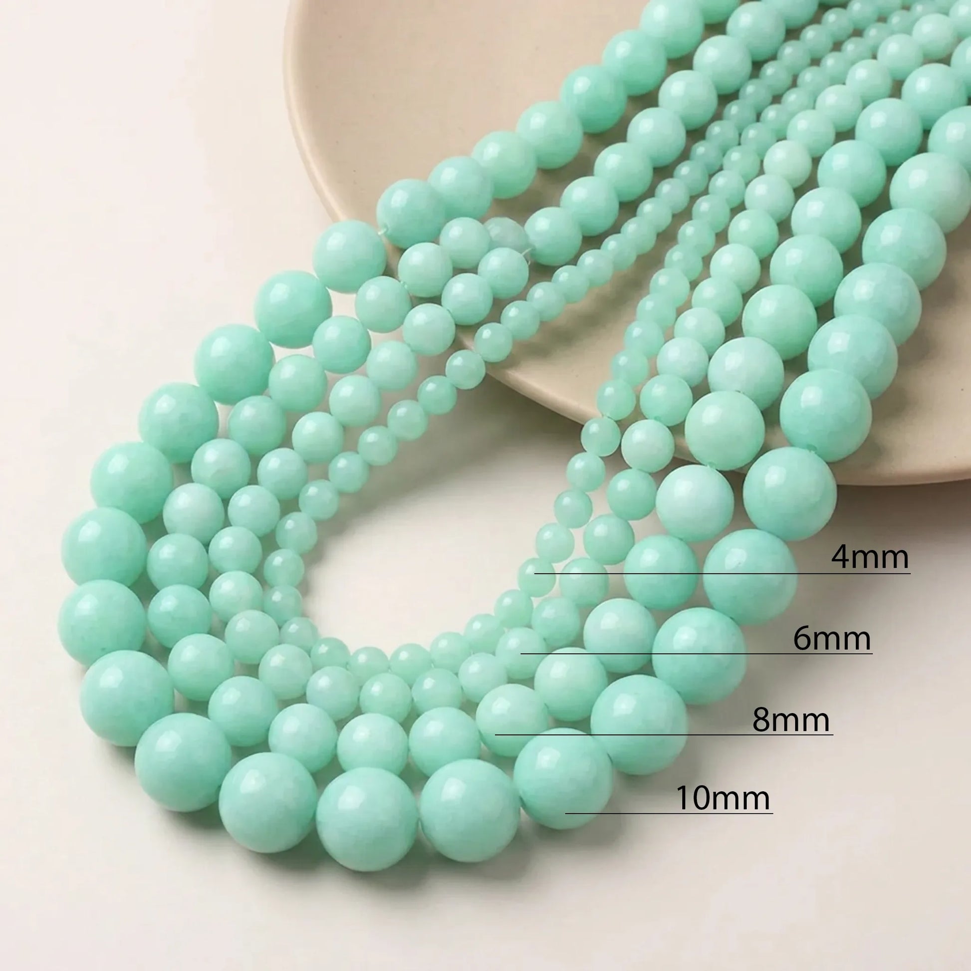 Natural blue amazonite beads available in multiple sizes