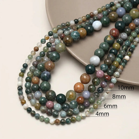 Natural Indian agate beads available in multiple sizes