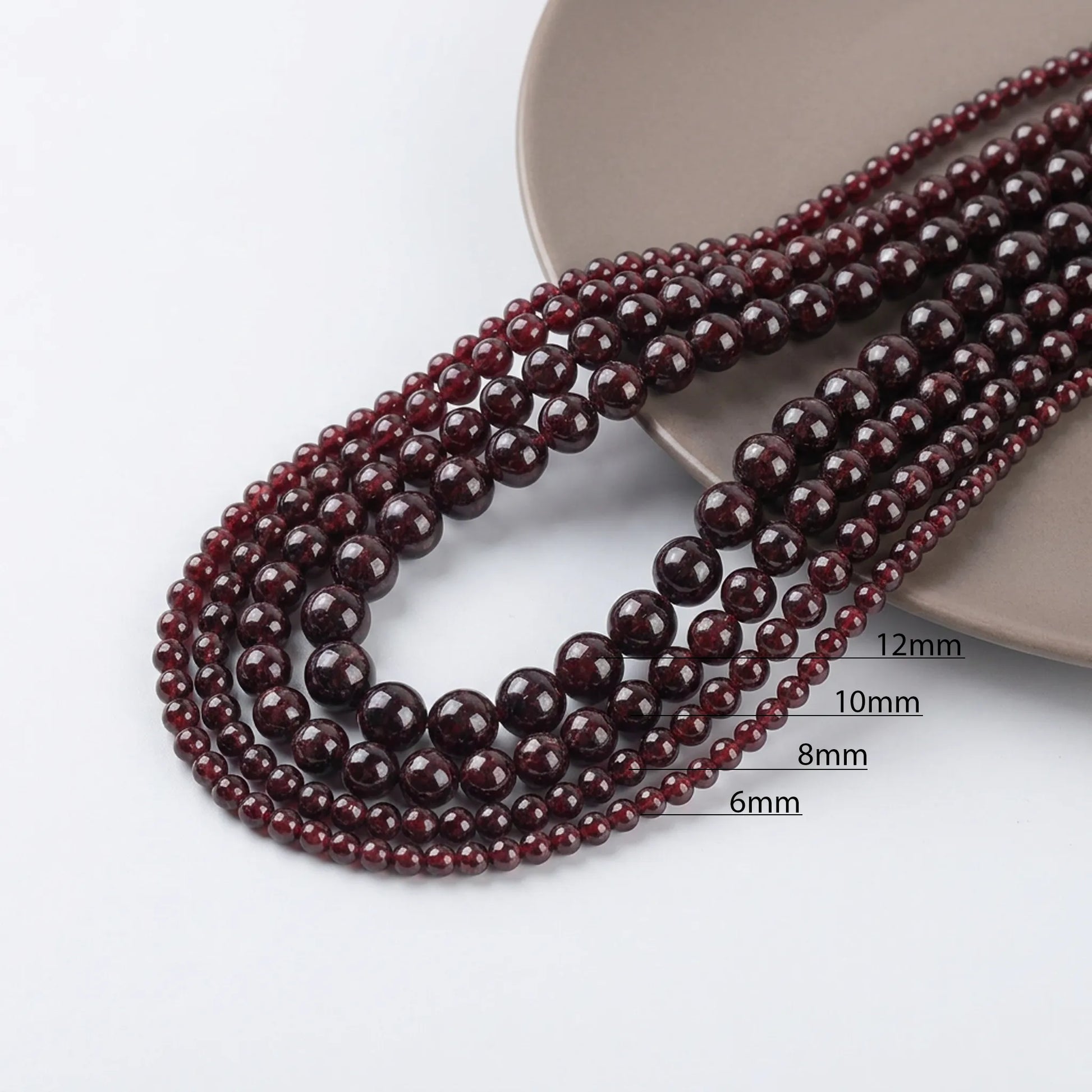 Natural red garnet beads available in multiple sizes