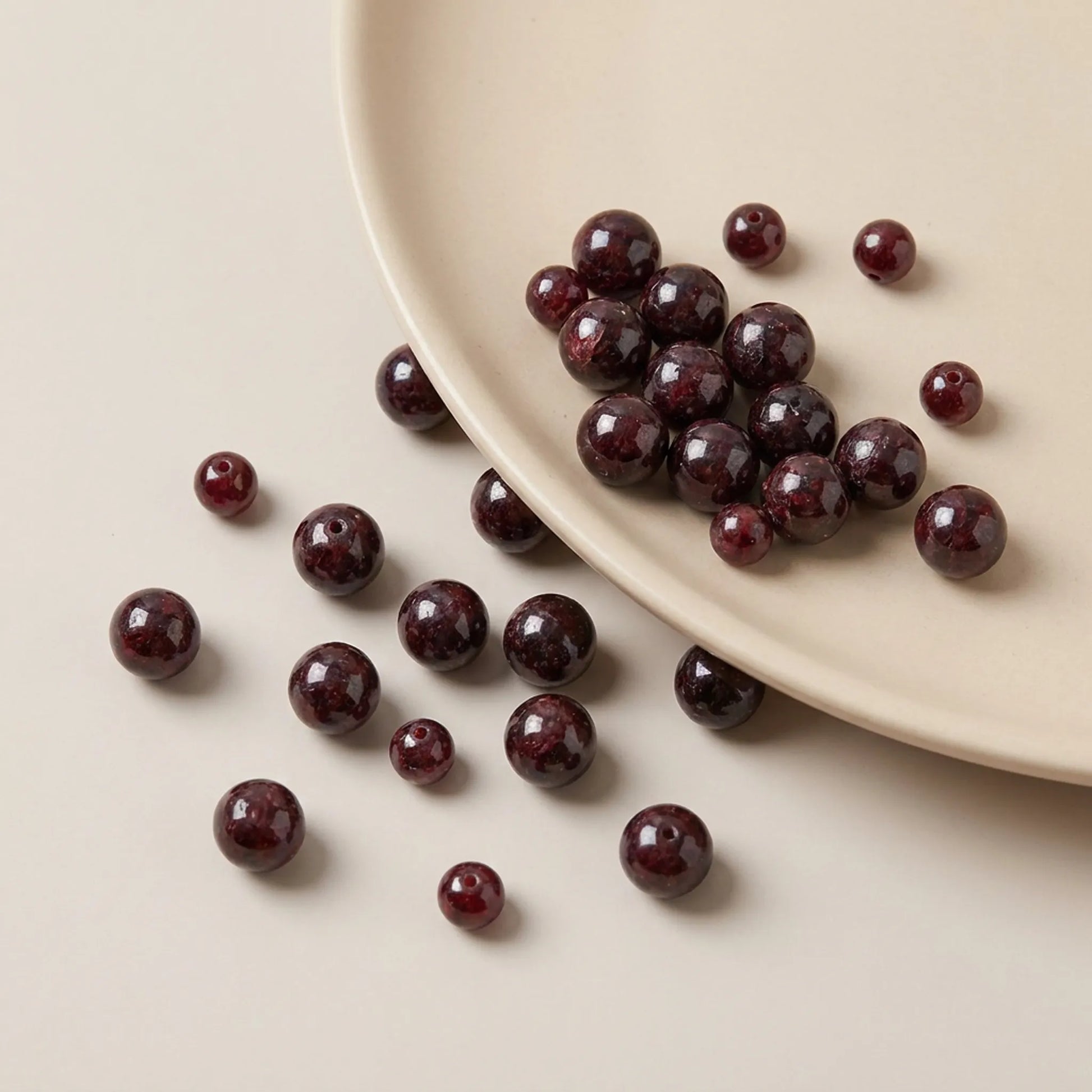 Red garnet gemstone beads for jewelry making projects