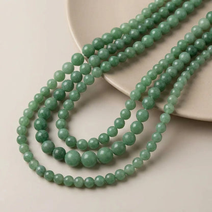 Round green aventurine beads with smooth surface
