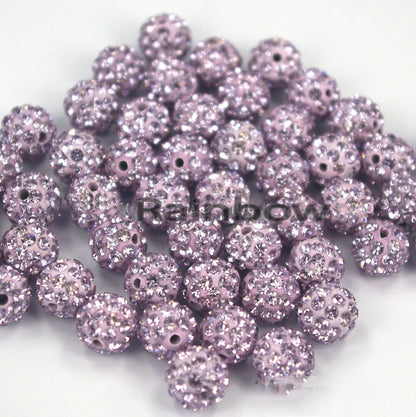 20pcs Crystal Rhinestone Disco Ball Clay Beads, 6-12mm