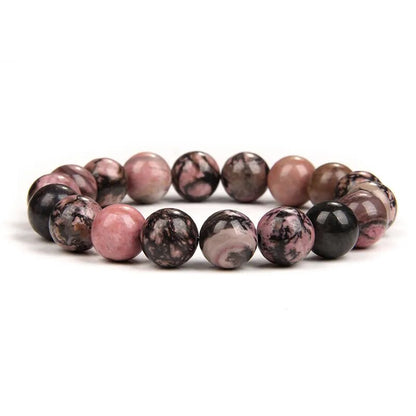 Black Red Rhodonite Gemstone Bracelet