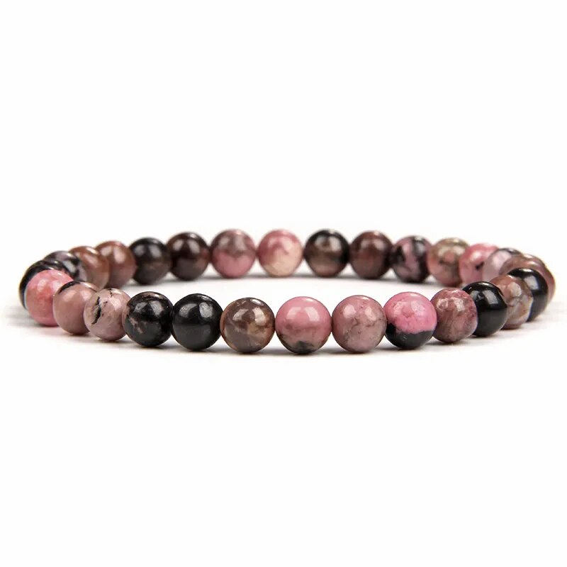 Black Red Rhodonite Gemstone Bracelet