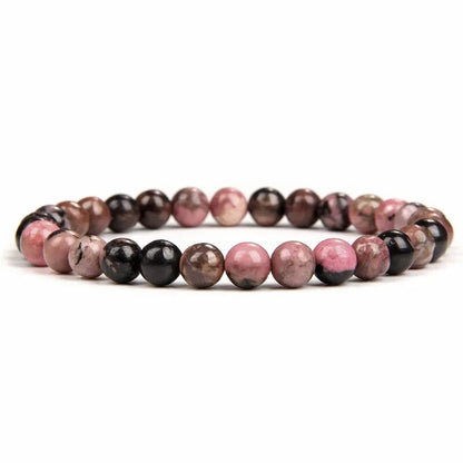 Black Red Rhodonite Gemstone Bracelet