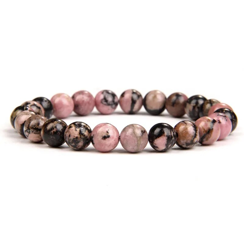 Black Red Rhodonite Gemstone Bracelet