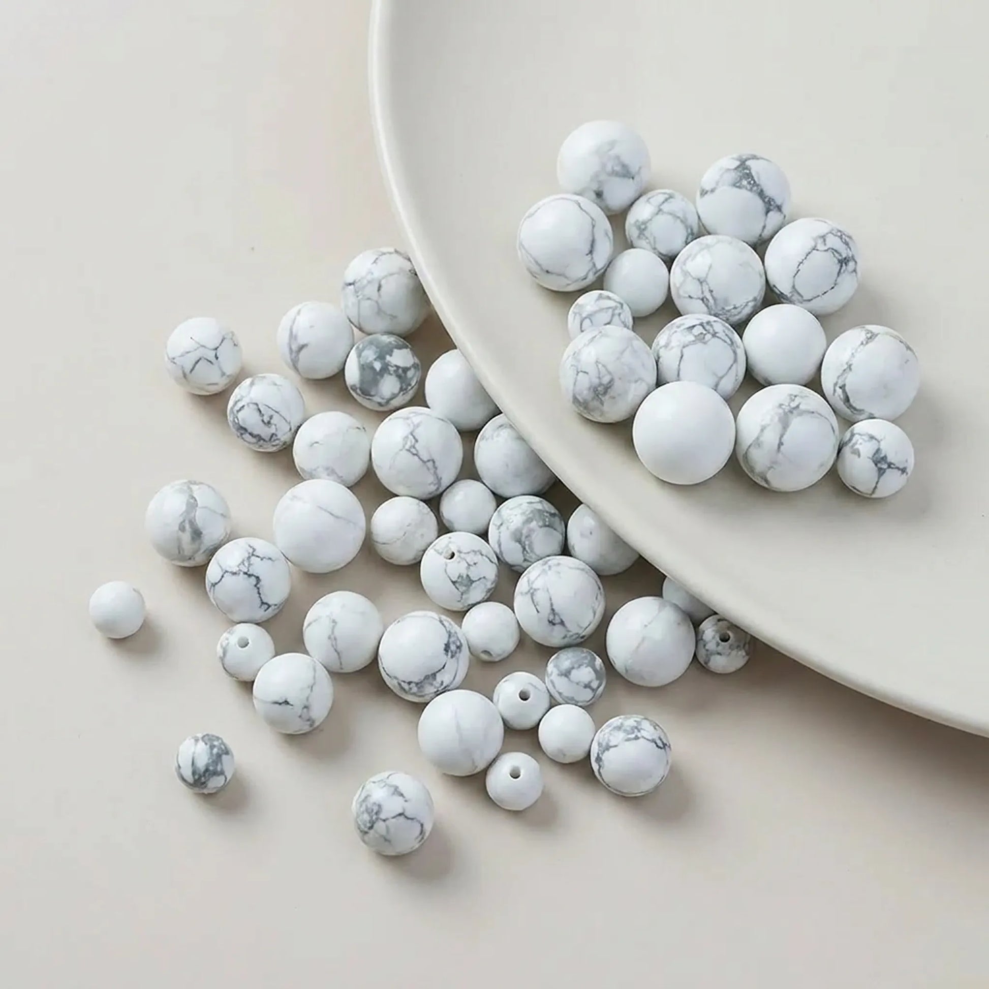 White gemstone beads for jewelry making projects