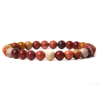 Moukaite Jasper Gemstone Stretch Bracelet, 4-12mm