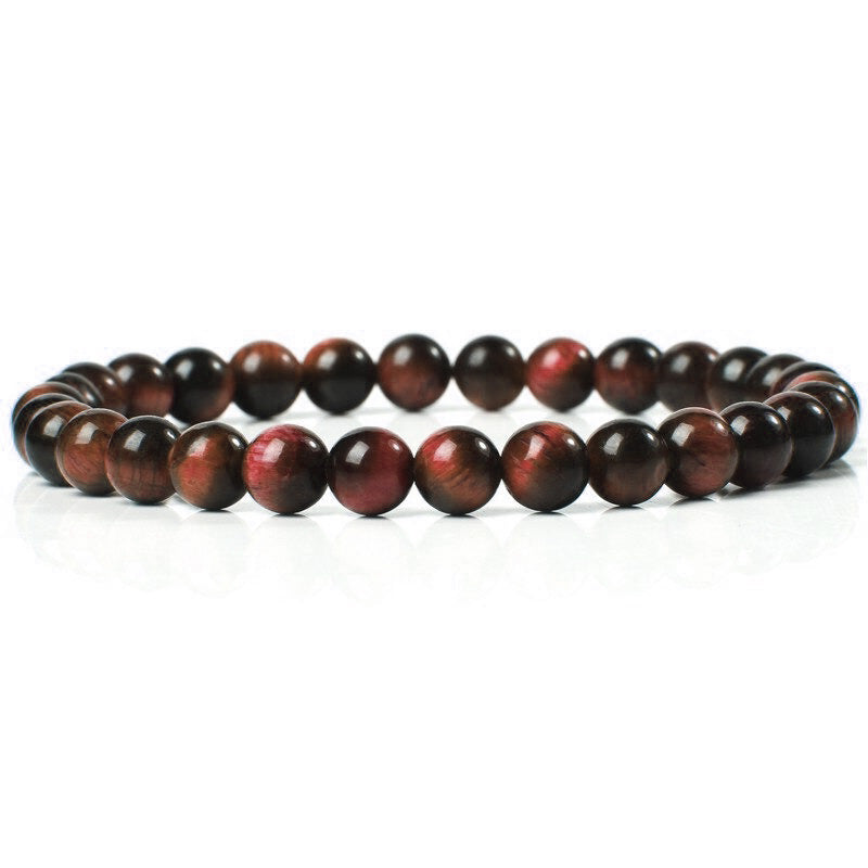 Red tiger eye gemstone stretch bracelet,  4-12mm