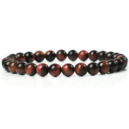 Red tiger eye gemstone stretch bracelet,  4-12mm