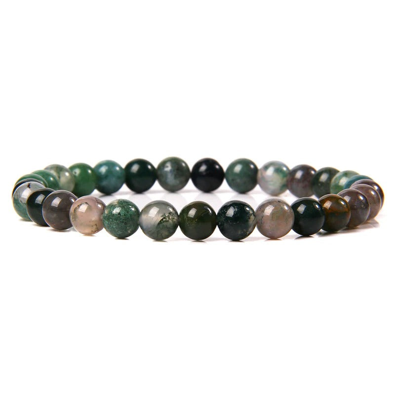 Indian agate gemstone stretch bracelet, 4-12mm