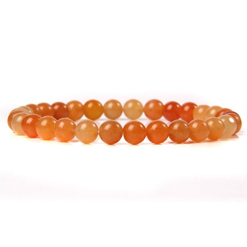 Bracelet extensible en pierre précieuse aventurine rouge 4mm 