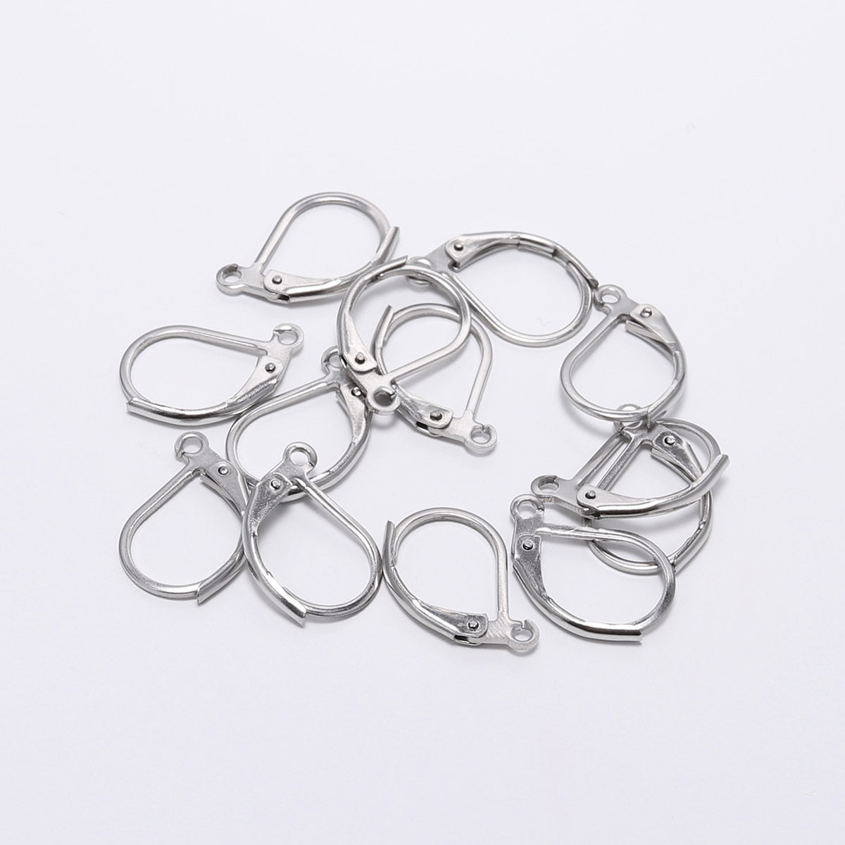 Stainless Steel Hoop Open Earrings Base, 15-50mm