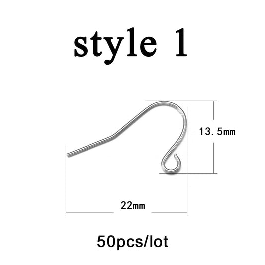 Hypoallergenic Stainless Steel Ear Hooks, 20-50Pcs