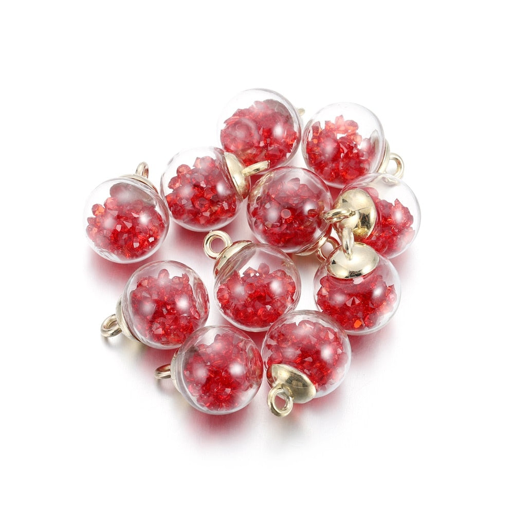 10pcs 16mm Transparent Glass Ball Star Beads