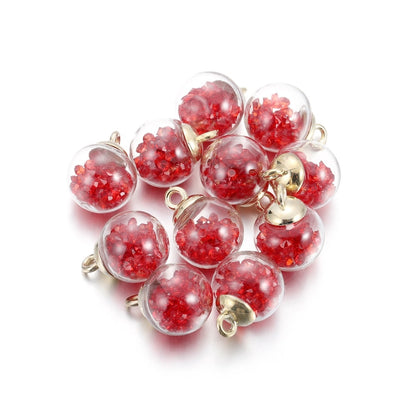 10pcs 16mm Transparent Glass Ball Star Beads